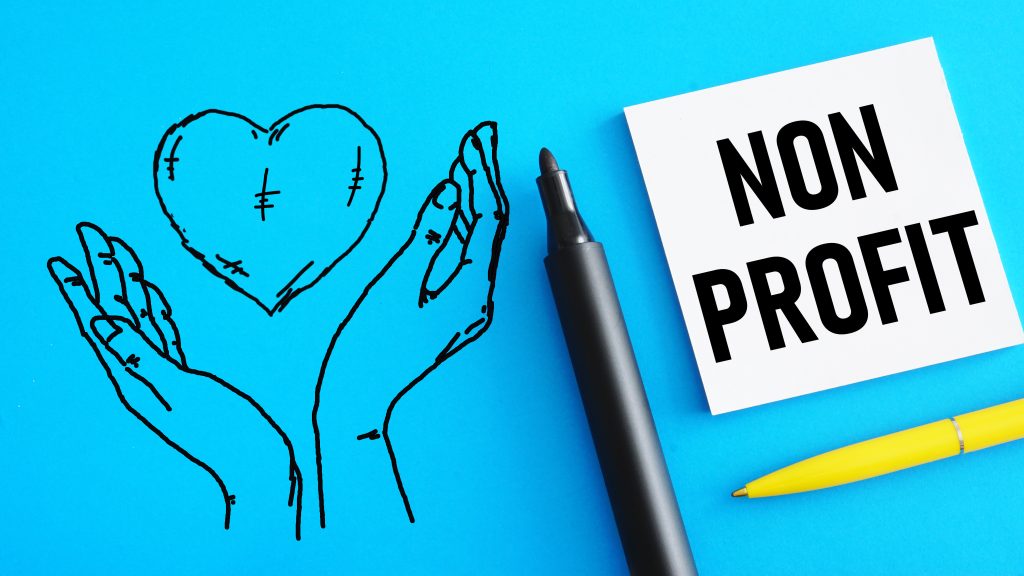 Non profit organization is shown using the text Non profit organization is shown using a text