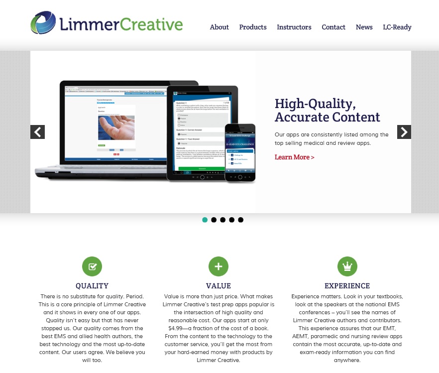 The website we recently designed for Limmer Creative follows the Z-pattern. 