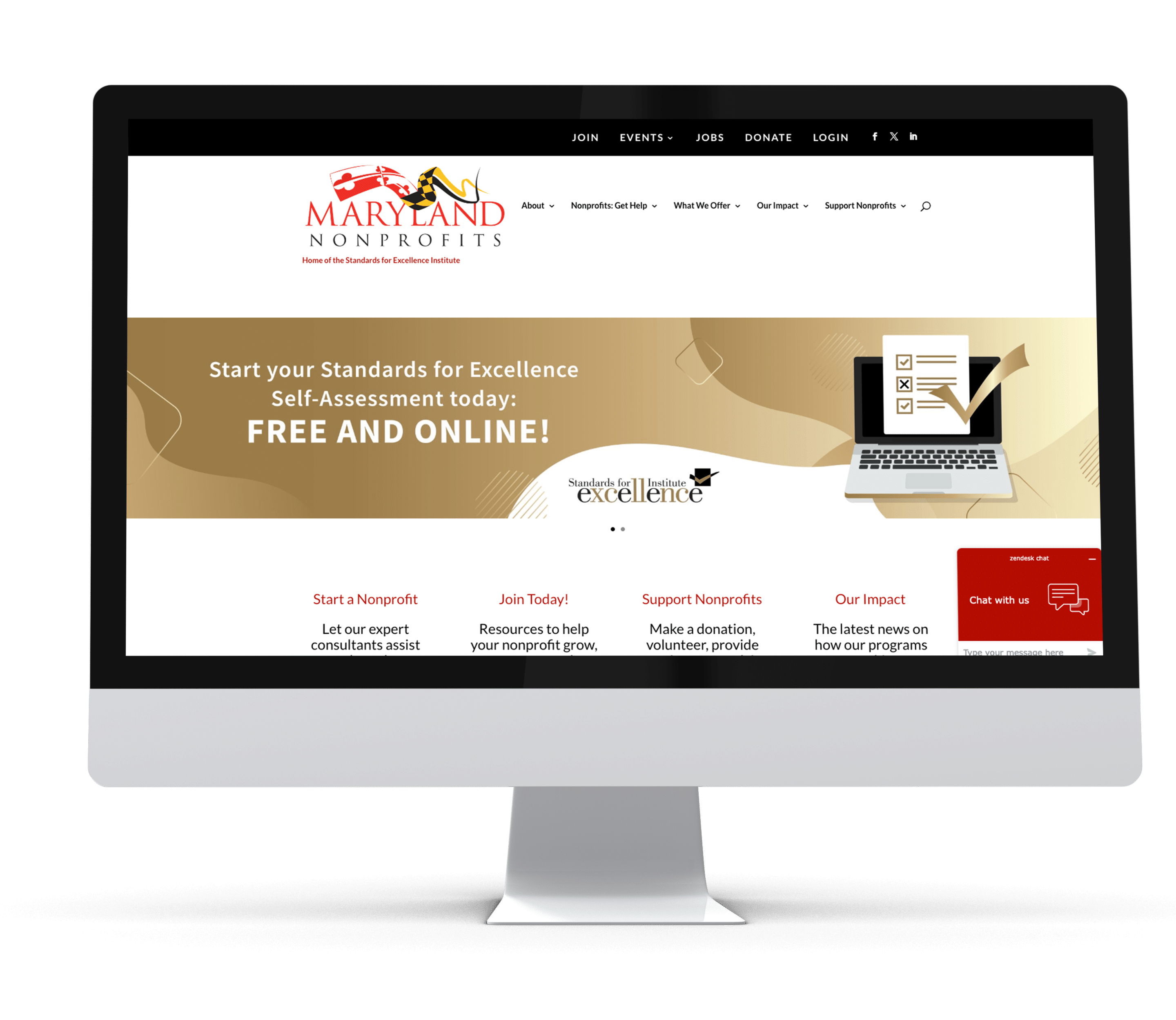 MarylandNonprofits website displayed on a desktop