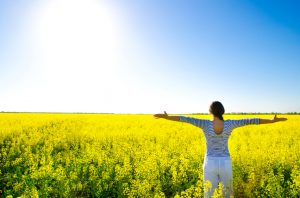 woman in the field